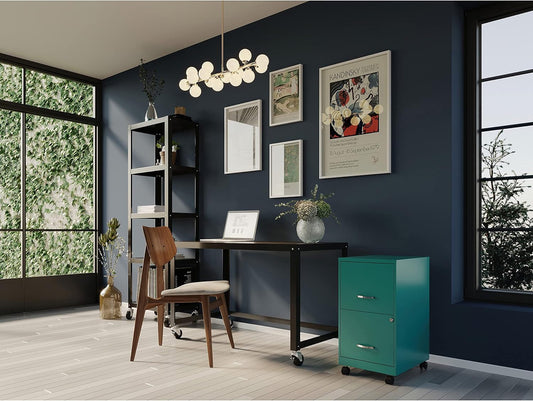 LYS SOHO File/File Mobile Cabinet, Teal-1