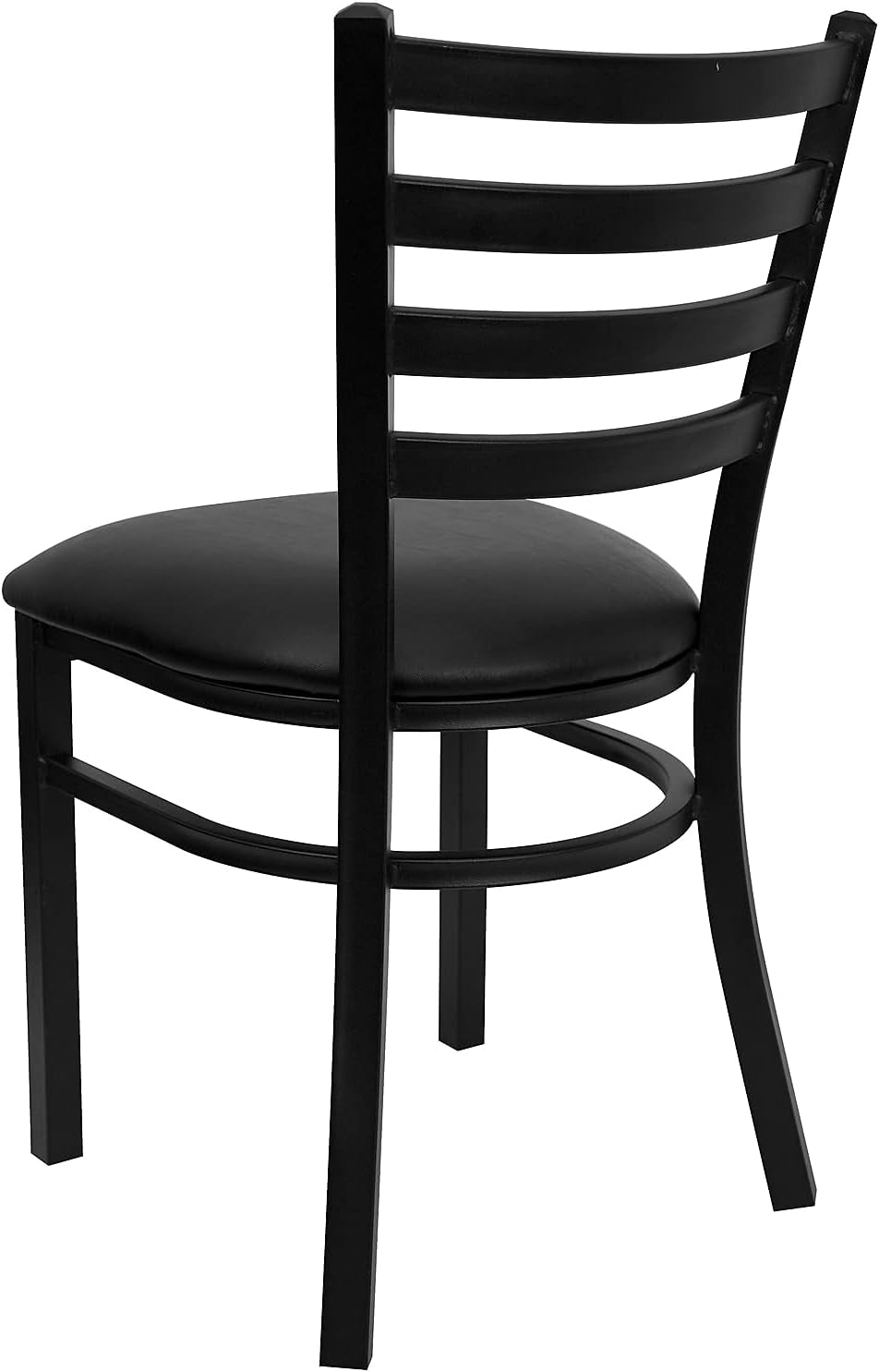 Hercules Series Commercial Ladder Back Restaurant Chairs, Modern Lightweight Metal Dining Chairs with Padded Seats, Set of 2, Black-2