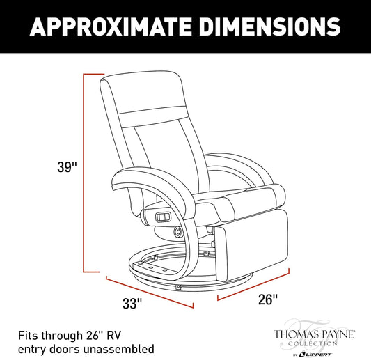 RV Euro Recliner with Footrest - Vinyl, Norlina-1
