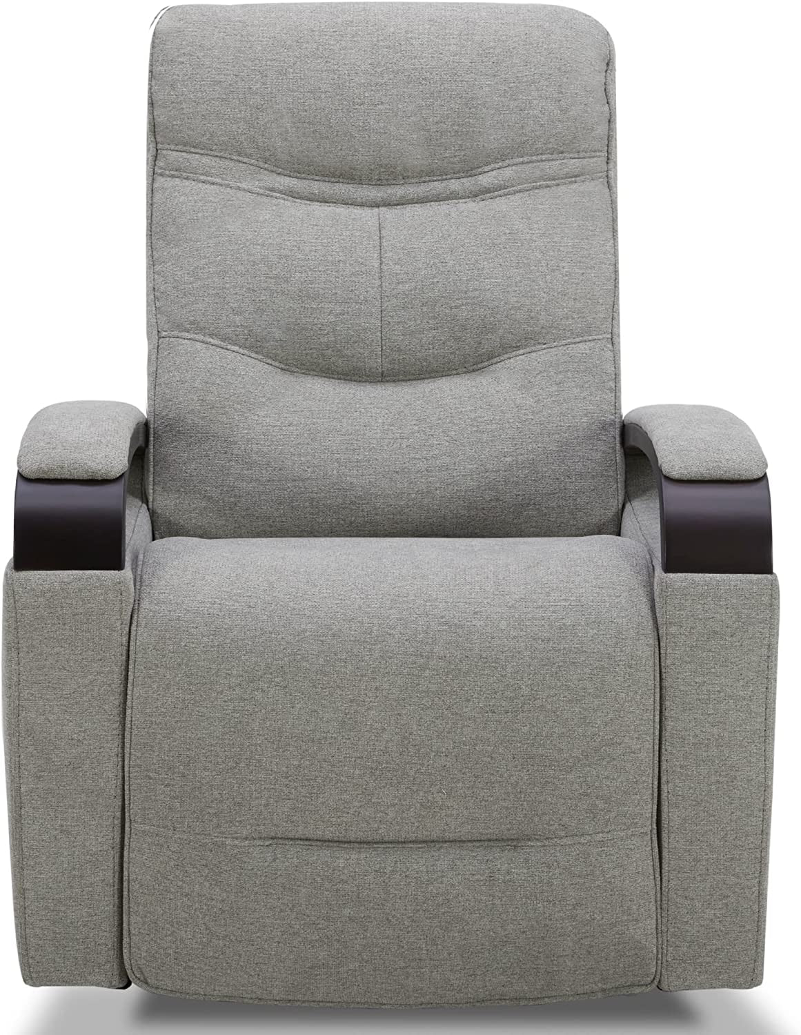 Fabric Power Swivel Glider Rocker Recliner Chair (Light Grey)-3