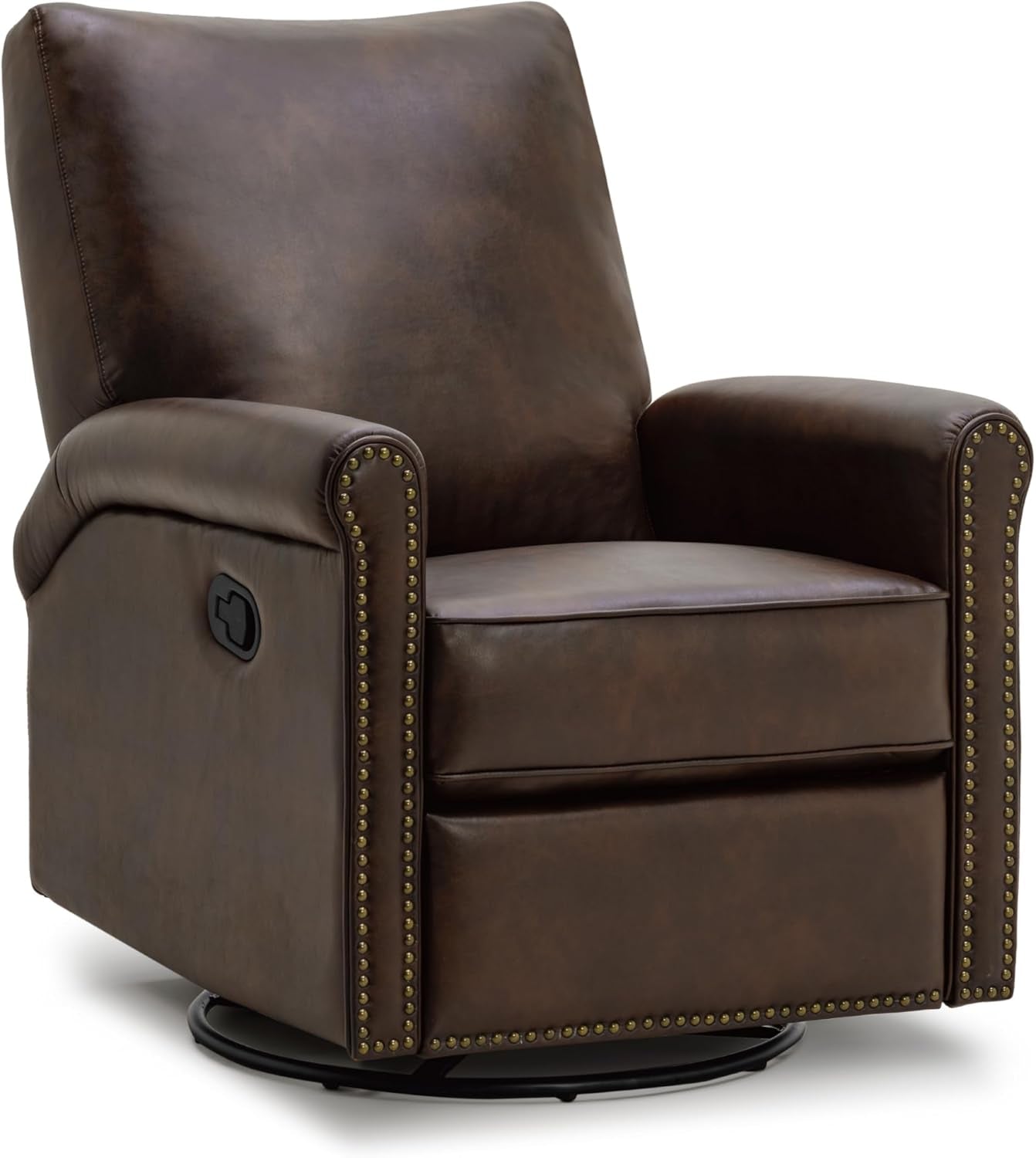 Large Leather Recliner Chair Faux Swivel Rocker for Adults Manual Sofa for Living Room Bedroom Home Theater Seating-0