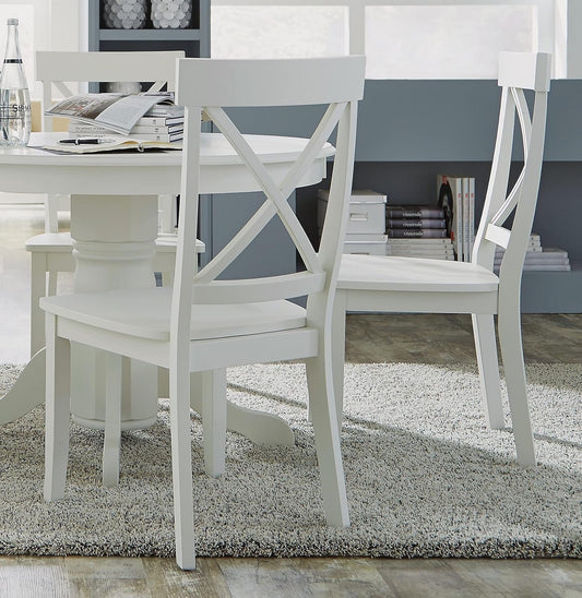 Home Styles 5177-802 Classic White Pair of Dining Chairs 18"-7/8" W, 22"-1/4" D, 38"-3/8" H-1