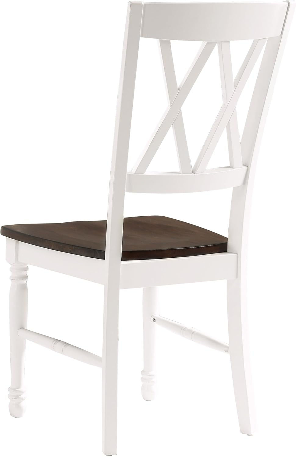 Shelby Traditional Wood X-Back Dining Room Chairs Set of 2, Kitchen Chair, Distressed White-4