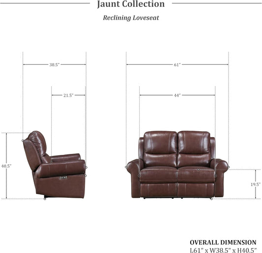 Jaunt Wall-Hugger Power Reclining Living Room Sofa Set, 2-Piece, Brown-1