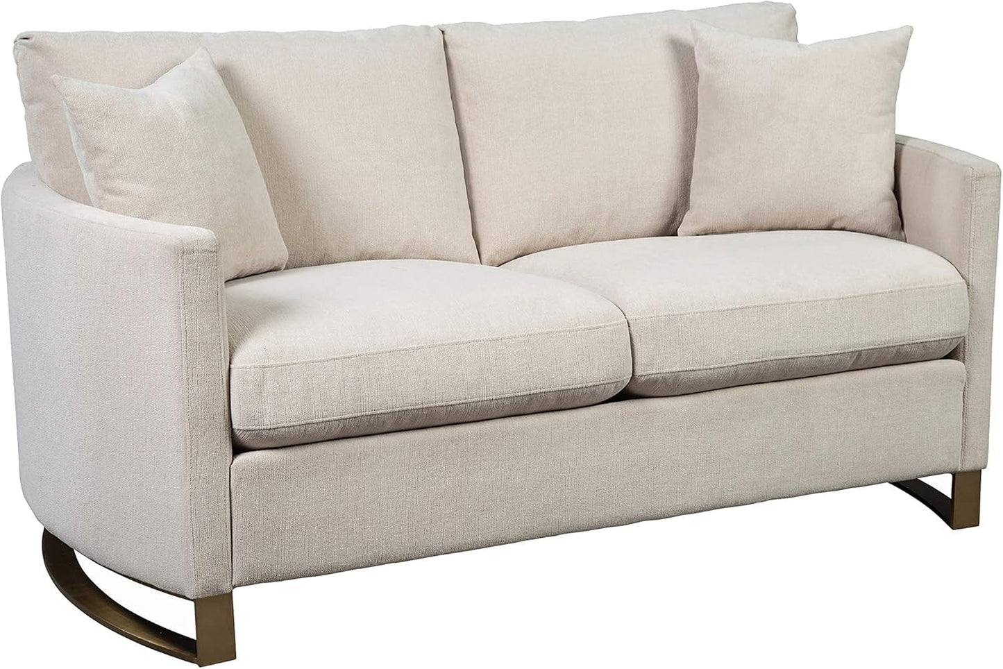 Corliss 3-Piece Arched Arms Living Room Set Beige and Rose Brass-4