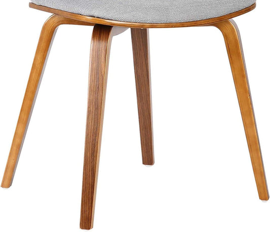 Grey Fabric and Walnut Wood Finish Jaguar Dining Chair-1