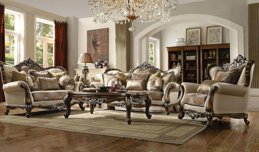 4 Pieces Traditional Collection Living Room Furniture Set Includes Sofa W/7 Pillows, Loveseat W/5 Pillows, Chair W/2 Pillows and Coffee Table (B)-1