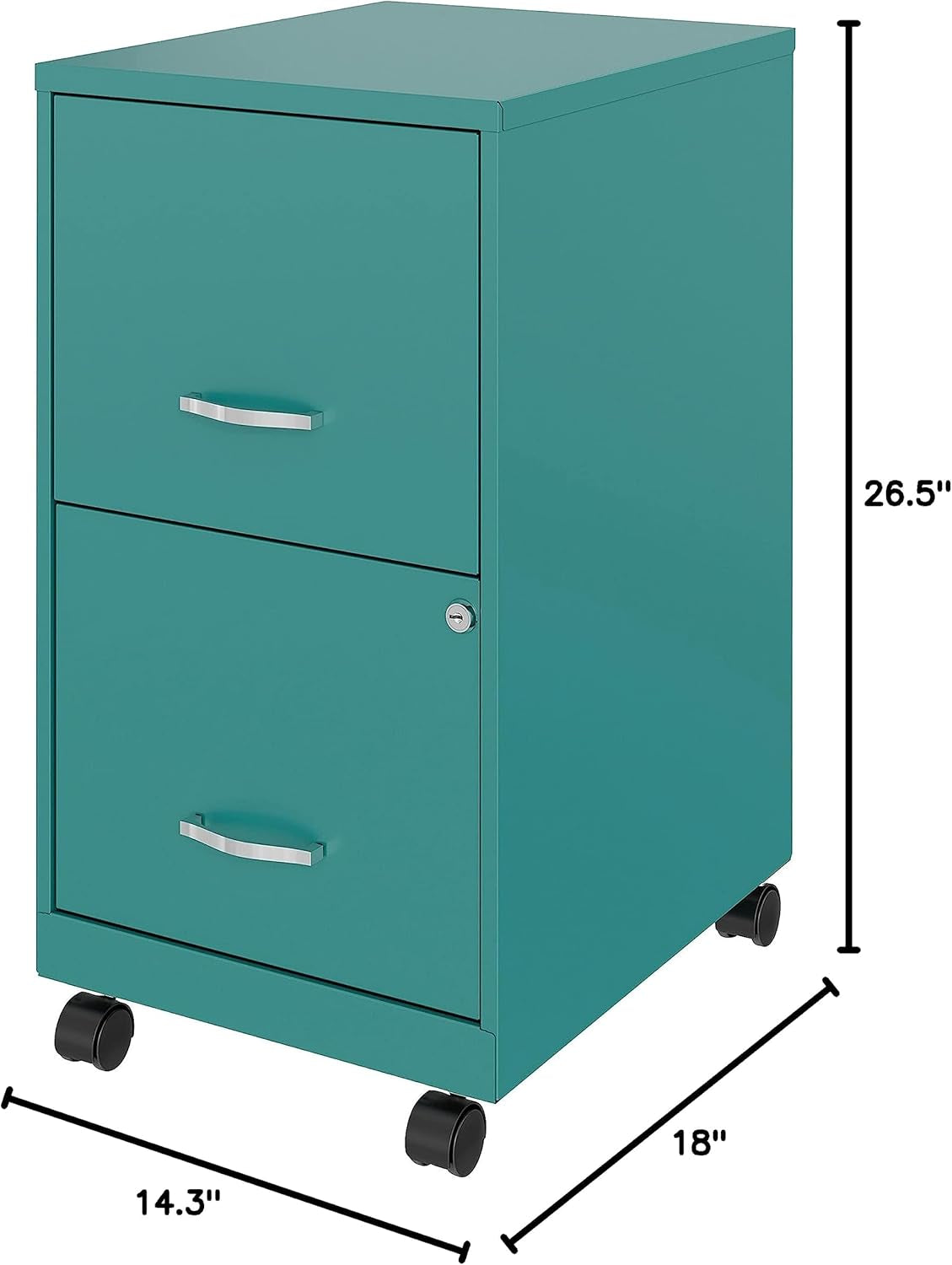 LYS SOHO File/File Mobile Cabinet, Teal-2