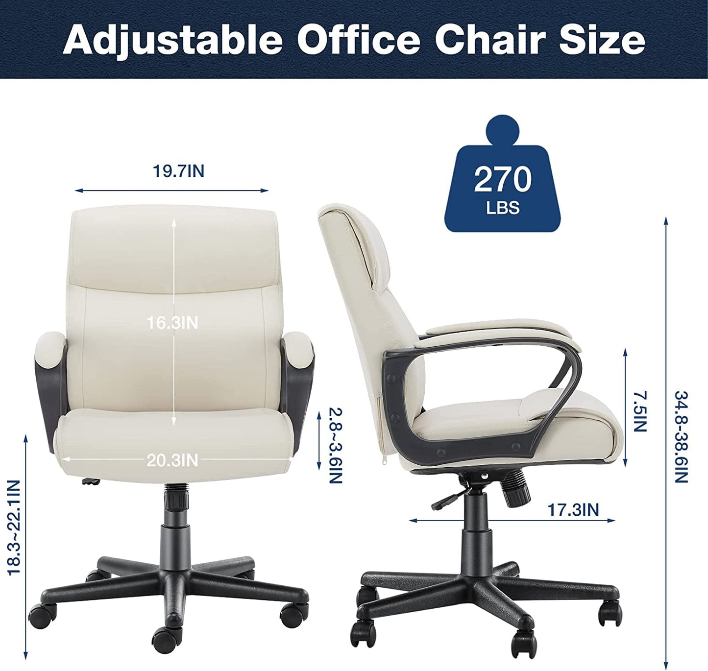Ergonomic PU Leather Swivel Office Chair-1