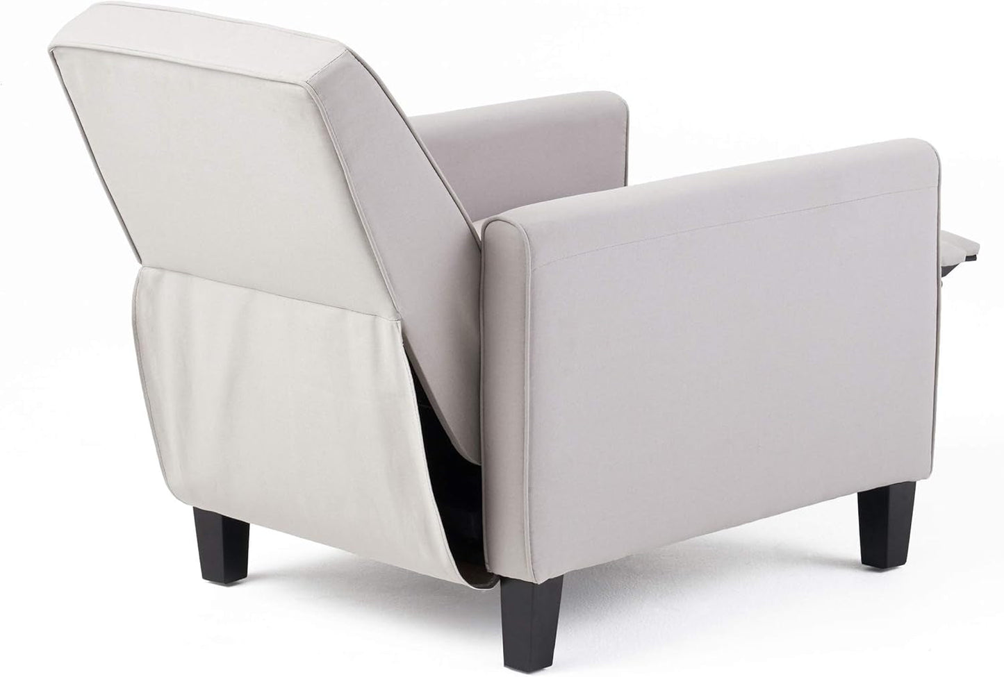 Emmie Fabric Recliner (Set of 2), Light Gray, Dark Brown-4