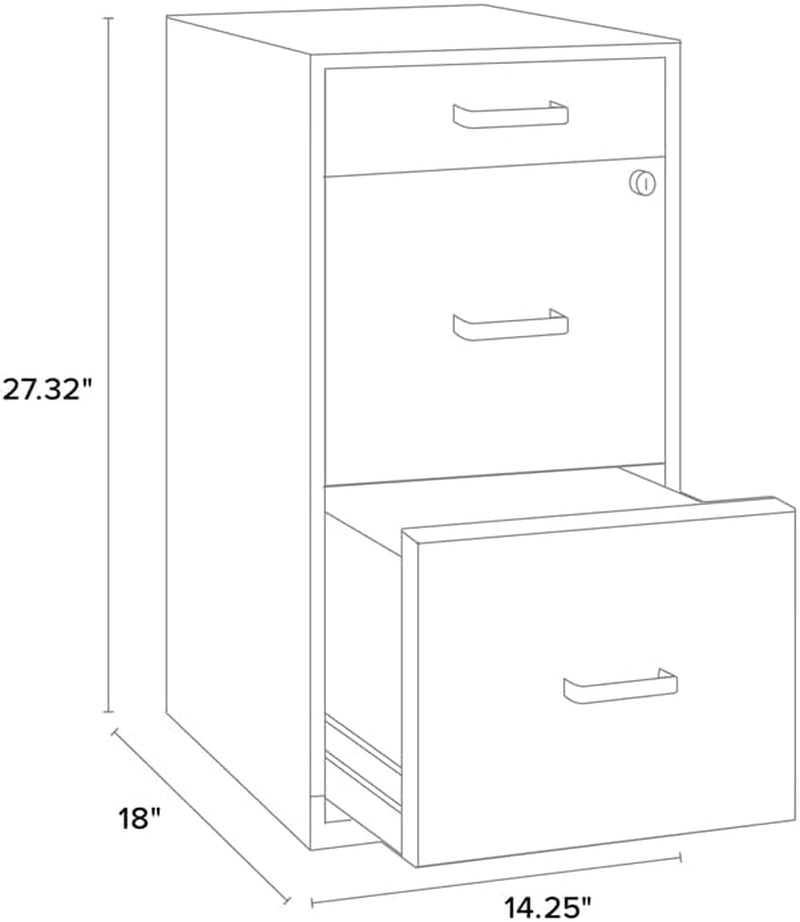 Space Solutions 18In Deep 3 Drawer Metal Organizer File Cabinet Navy, Letter Size, Fully Assembled-1