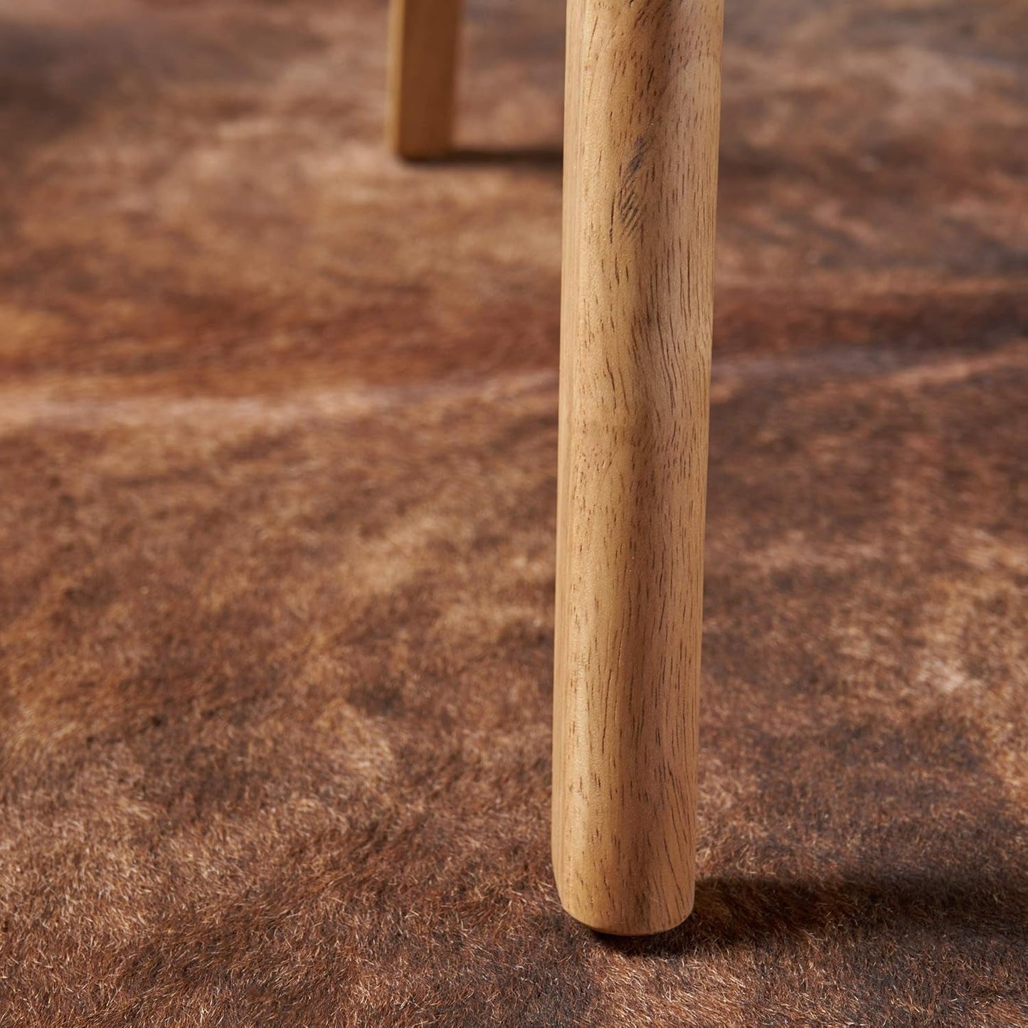 Mid Century Fabric Dining Chairs with Natural Oak Finish-2