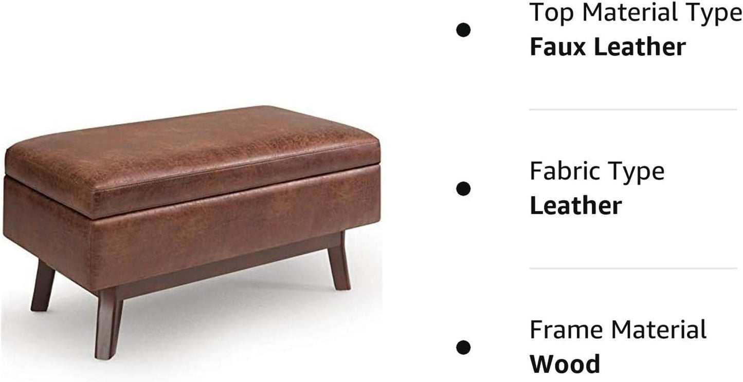 Mid Century Modern Coffee Table with Storage Ottoman-1