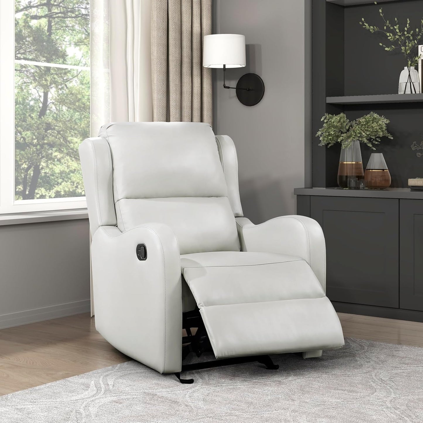 Recliner Chair Living Room Reclining Sofa Chair, Home Theater Seating Modern Recliner, Manual Recliner Sofa Chair for Living Room/Office/Apartment, Glider Recliner, Taupe-1