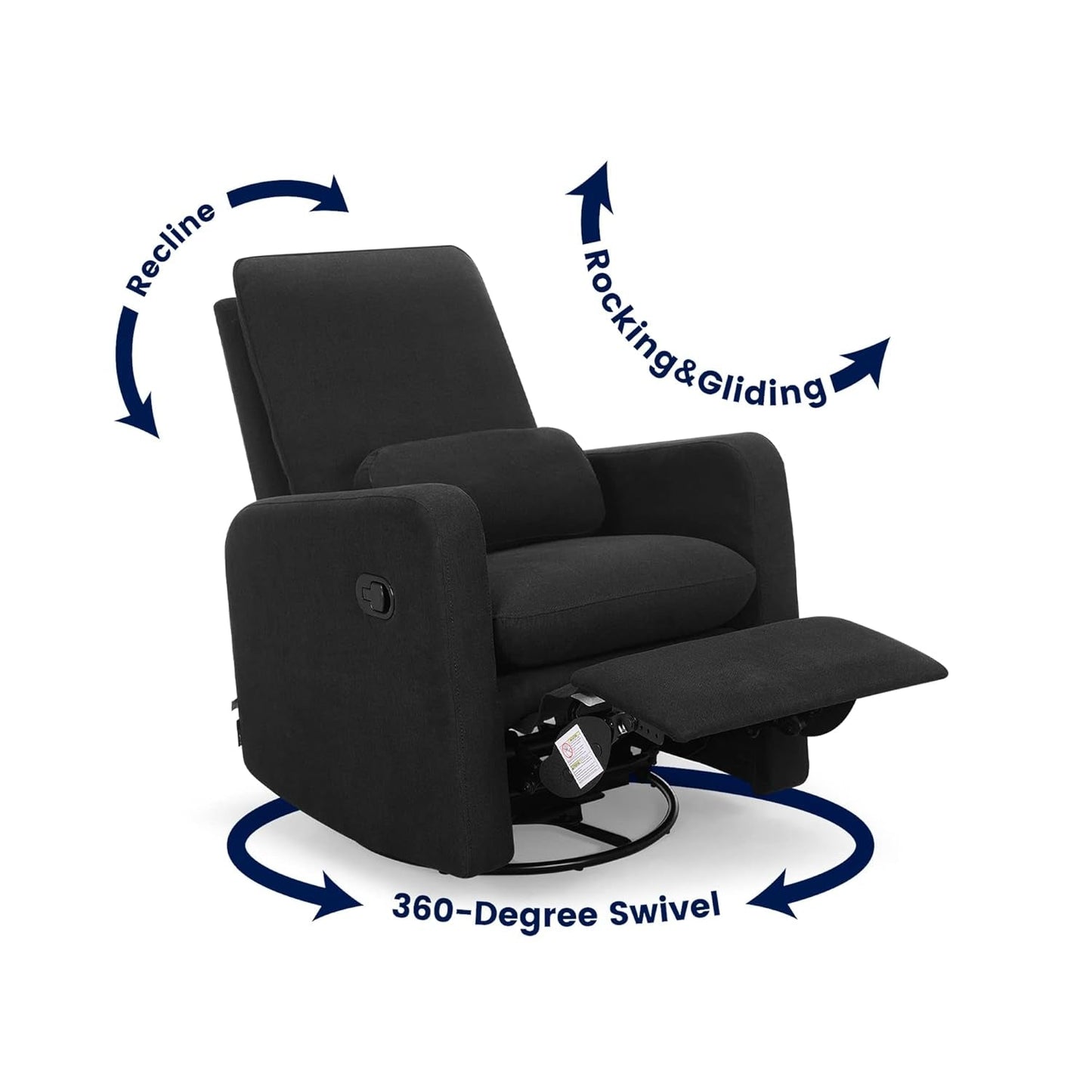 GAP Babygap Cloud Recliner with Livesmart Evolve - Sustainable Performance Fabric, Jet Black-4