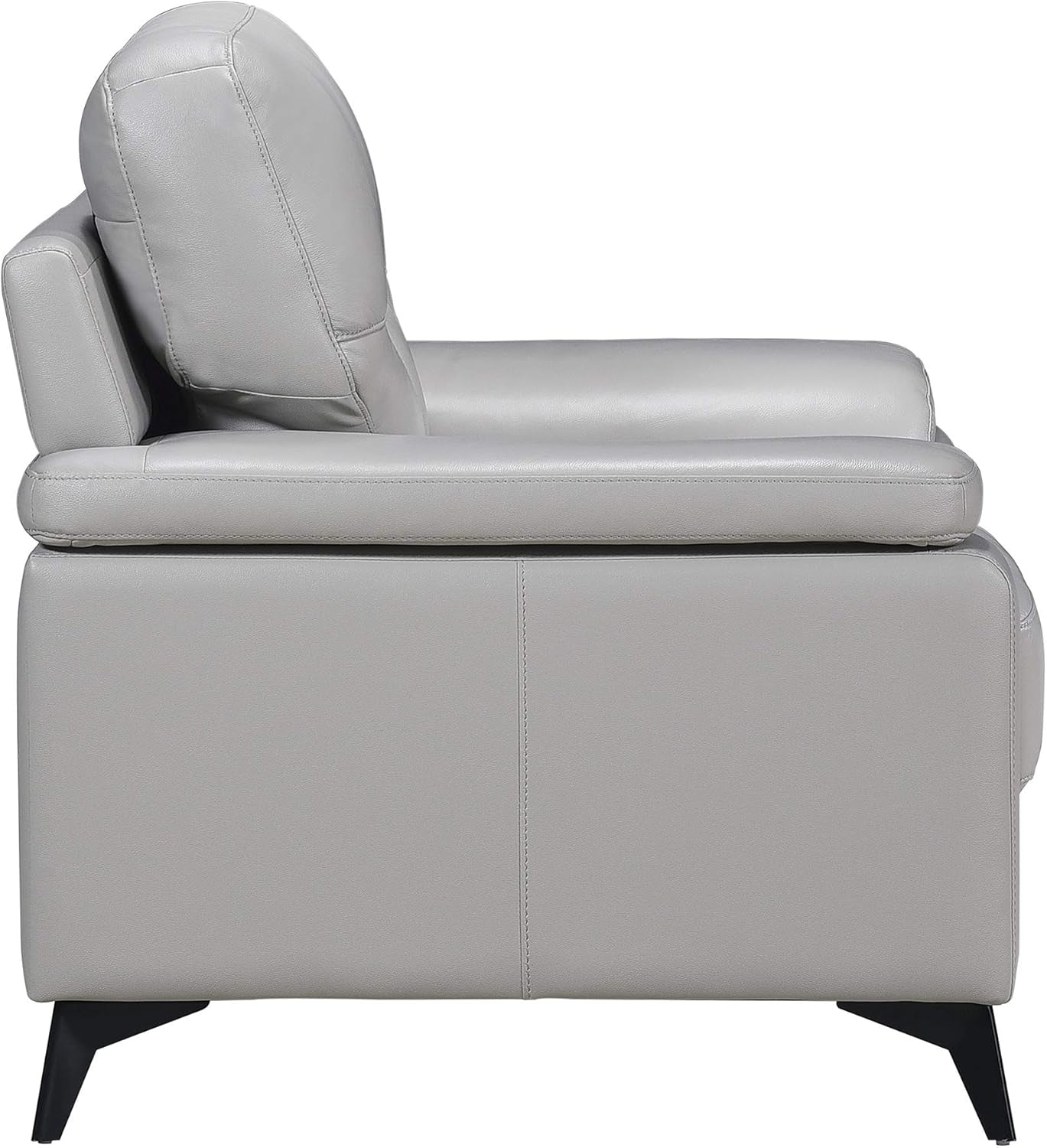 89" Leather Sofa, Silver Gray-4