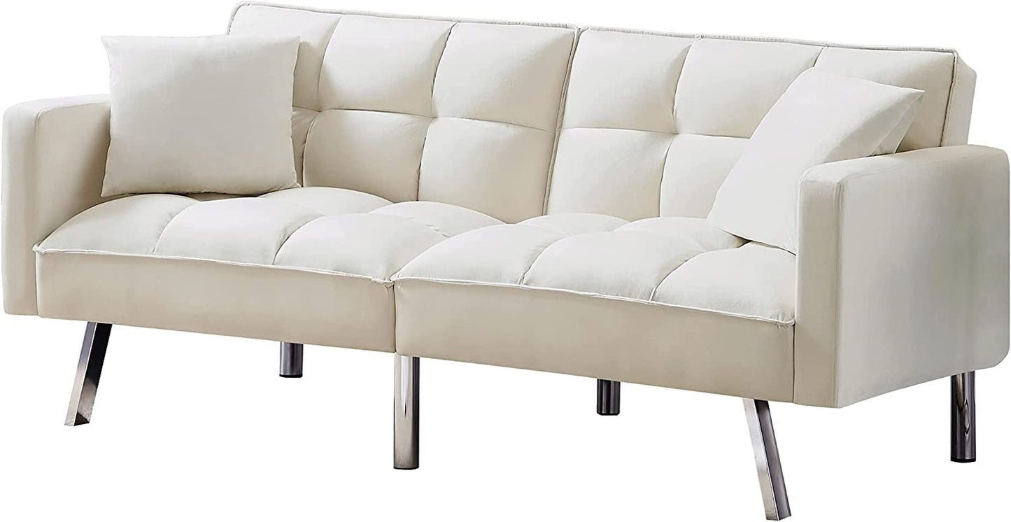 Adjustable Loveseat Sofa Bed with Metal Legs-4