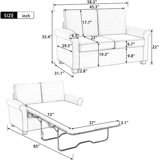 Memory Foam Sofa Bed for Small Spaces-1