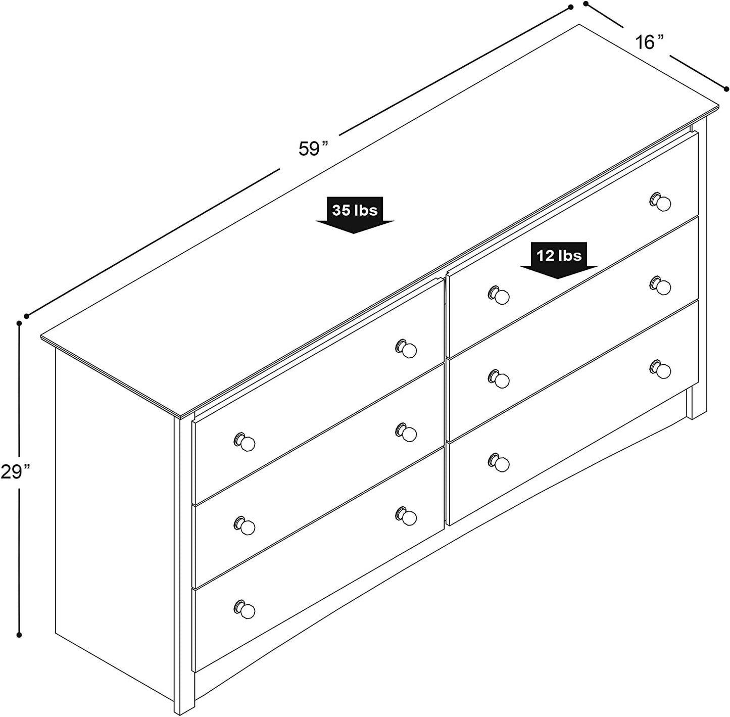 Rustic Brown Fabric Dresser with 9 Drawers and Wood Top-2