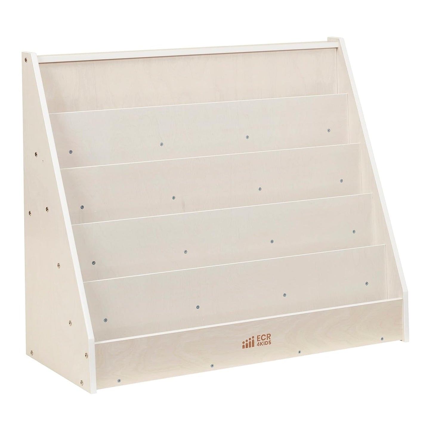 Single-Sided Book Display, Classroom Bookshelf, White Wash-0