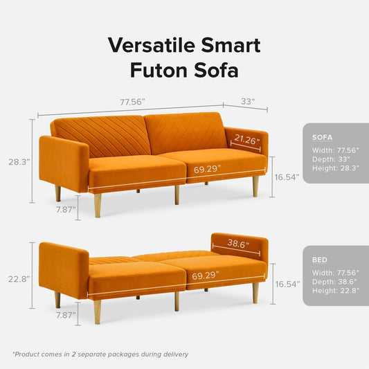 Chloe Futon Sofa Bed with Tapered Legs-1
