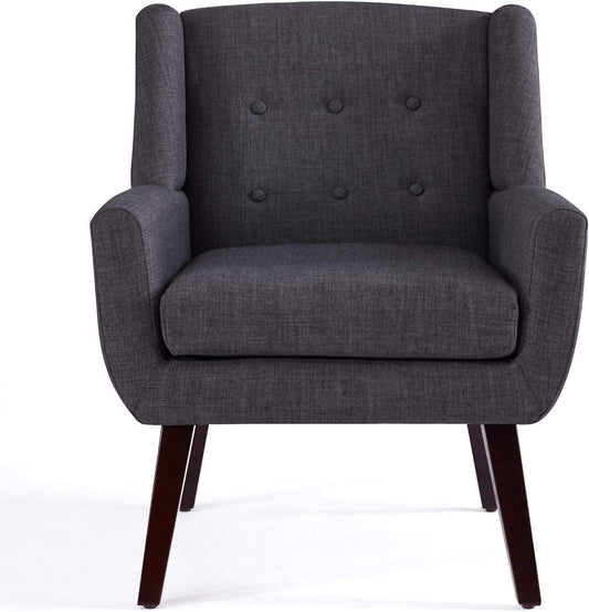 Grey Button Tufted Accent Chair for Comfortable Living-1