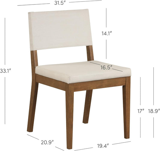 Linus Modern Upholstered Chair, 1, Light Gray/Dark Brown-1