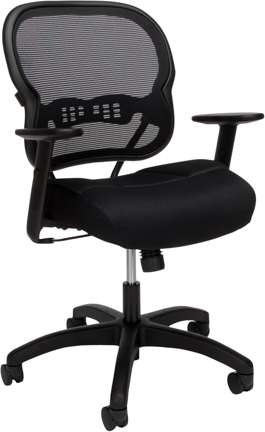Wave Home Office Desk Chair - Office Chair Ergonomic Desk Chair - Ergonomic Mesh Office Chair, Mid Back, Adjustable Arms, Lumbar Support, Synchro-Tilt, Cushion, 360 Swivel Wheels-0