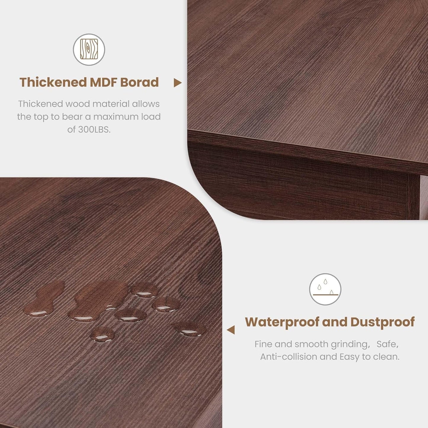 Farmhouse Dining Table for 6~8 People, 70.87" Long Rectangle Dining Table, Wood Kitchen Table with Sturdy Table Leg, Dinner Table, Dining Room Table for Kitchen, Dining Room-Brown-4