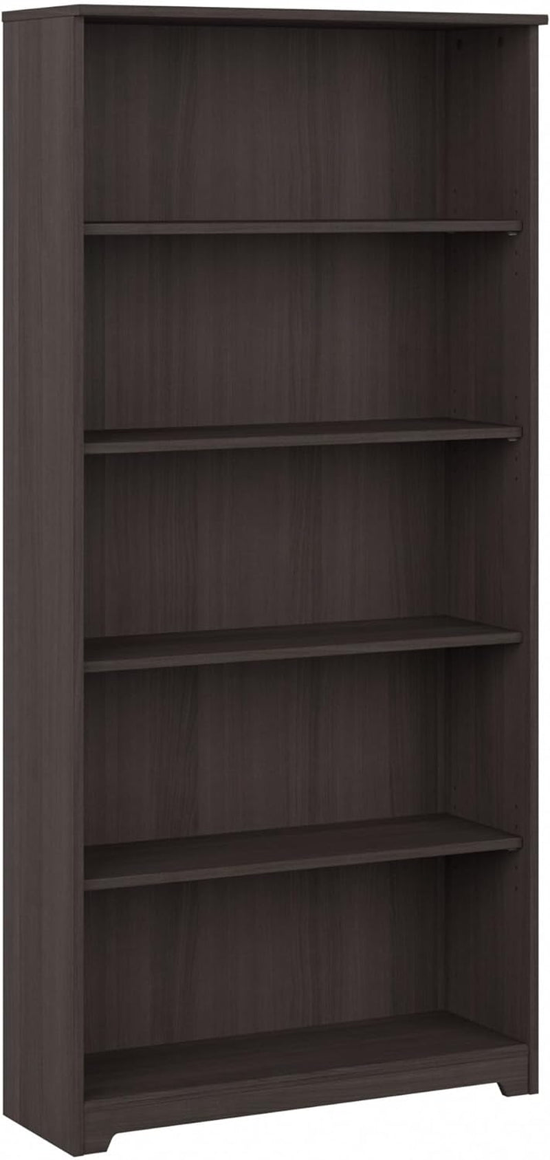 Bush Furniture Cabot Tall 5 Shelf Bookcase | Large Open Bookshelf in Heather Gray | Sturdy Display Cabinet for Library, Living Room, and Home Office-0