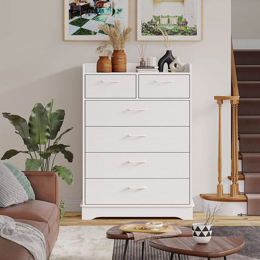 Vertical 6 Drawer Dresser, Wooden Storage-1