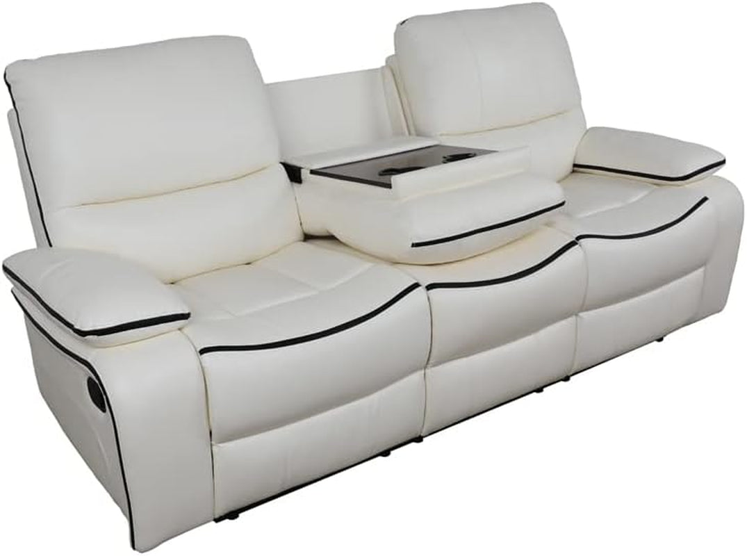 Reclining Sofa Set, Faux Leather Recliner Sofa Recliner Couch Double Recliner Loveseat Recliner Chair, Sofa for Living Room/Home Theater Seating/Office (Sofa)-2