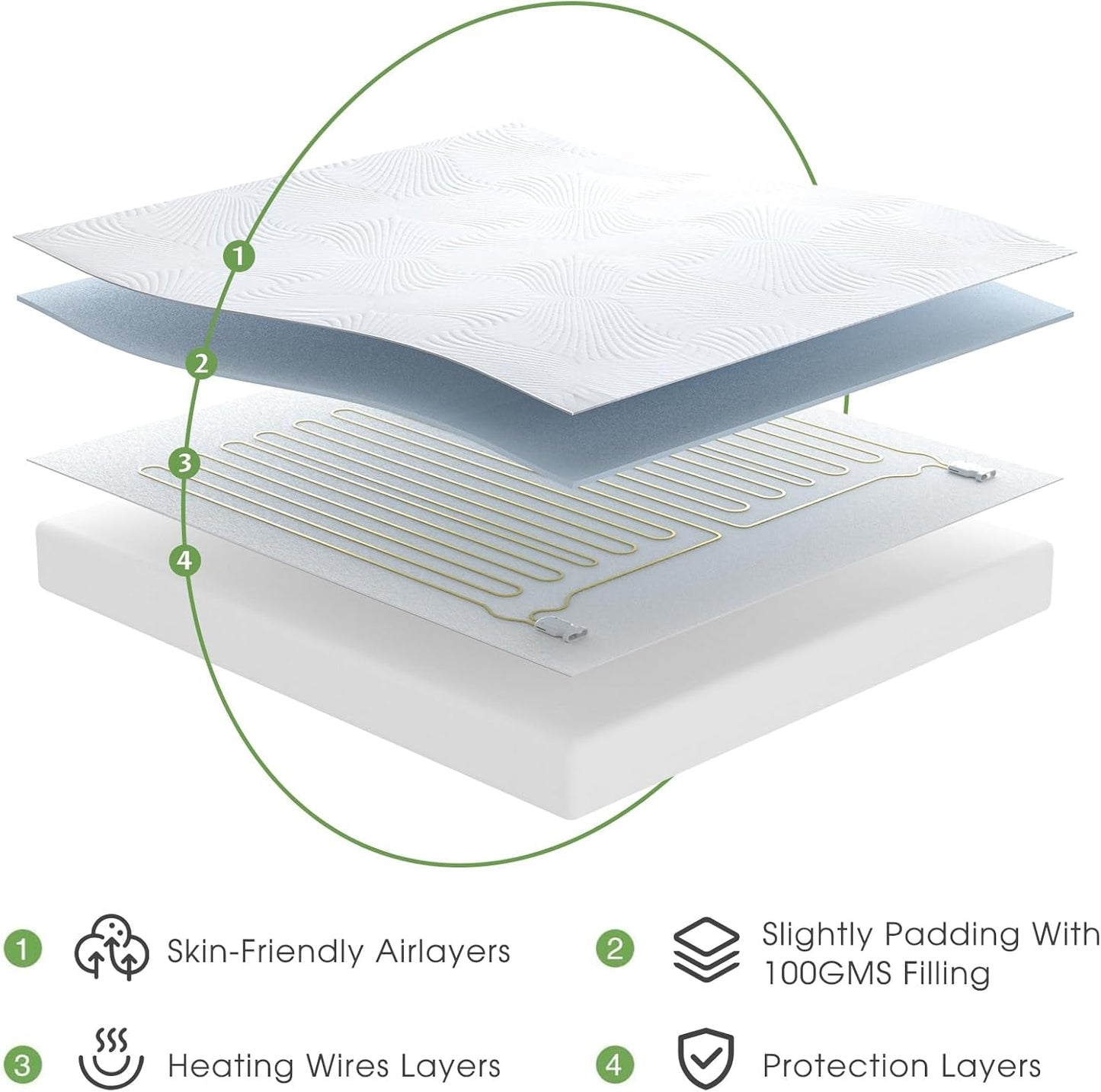 Heated Mattress Pad, Queen Size, 10 Heat Settings-3
