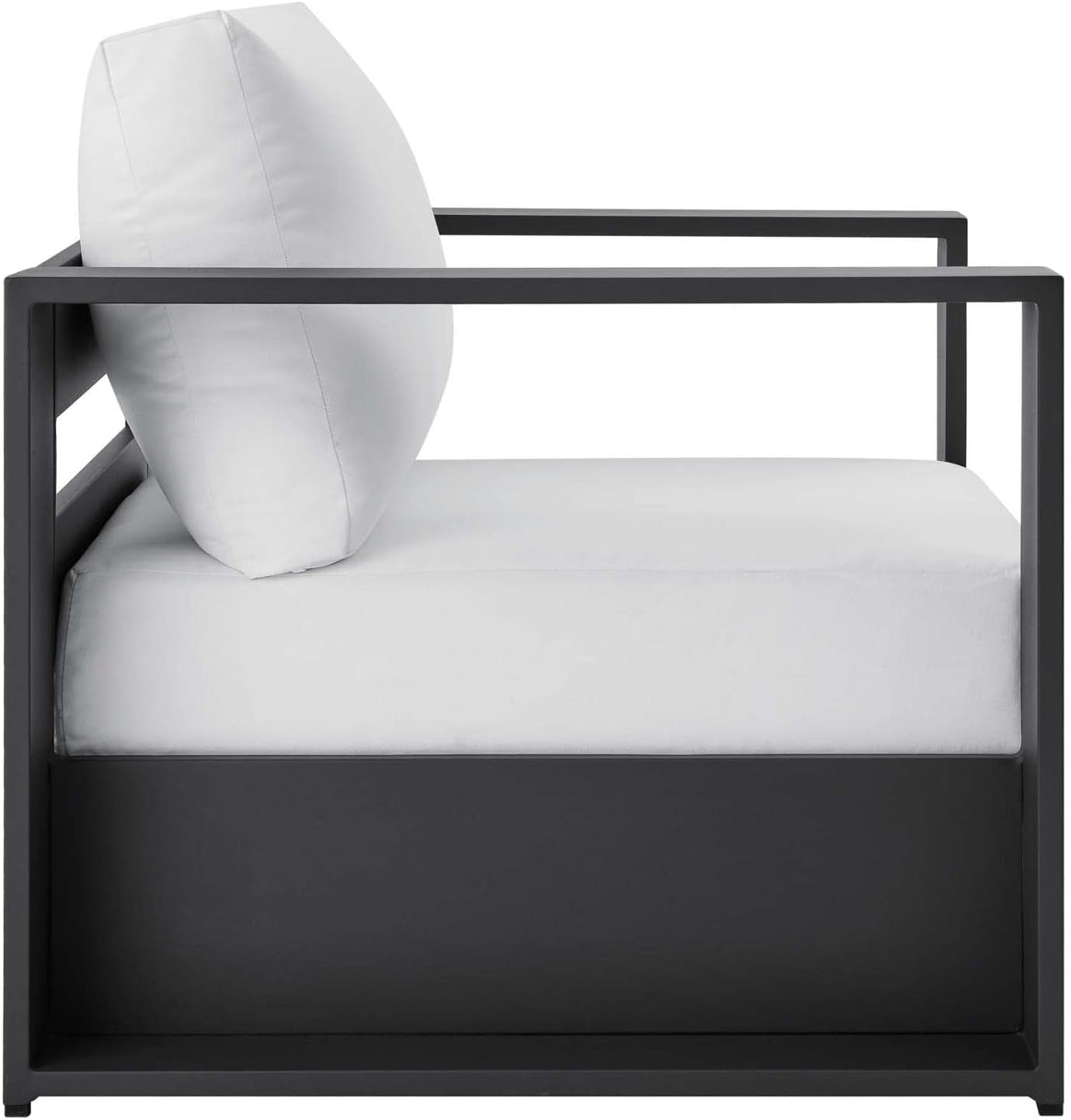 Tahoe Aluminum 4-Piece Outdoor Patio Set in Gray White-4