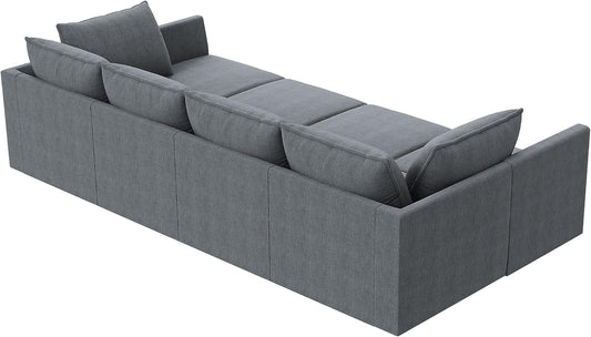 Modular Sectional Sleeper Sofa Reversible, Bluish Grey-1