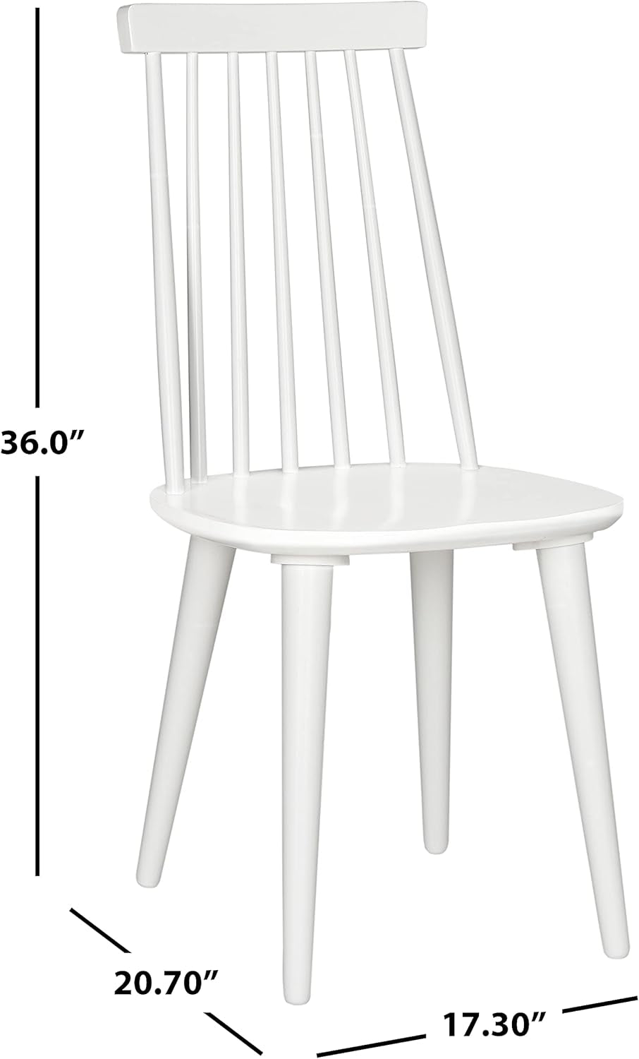 American Homes Collection Burris Country Farmhouse White Spindle Side Chair (Set of 2)-2