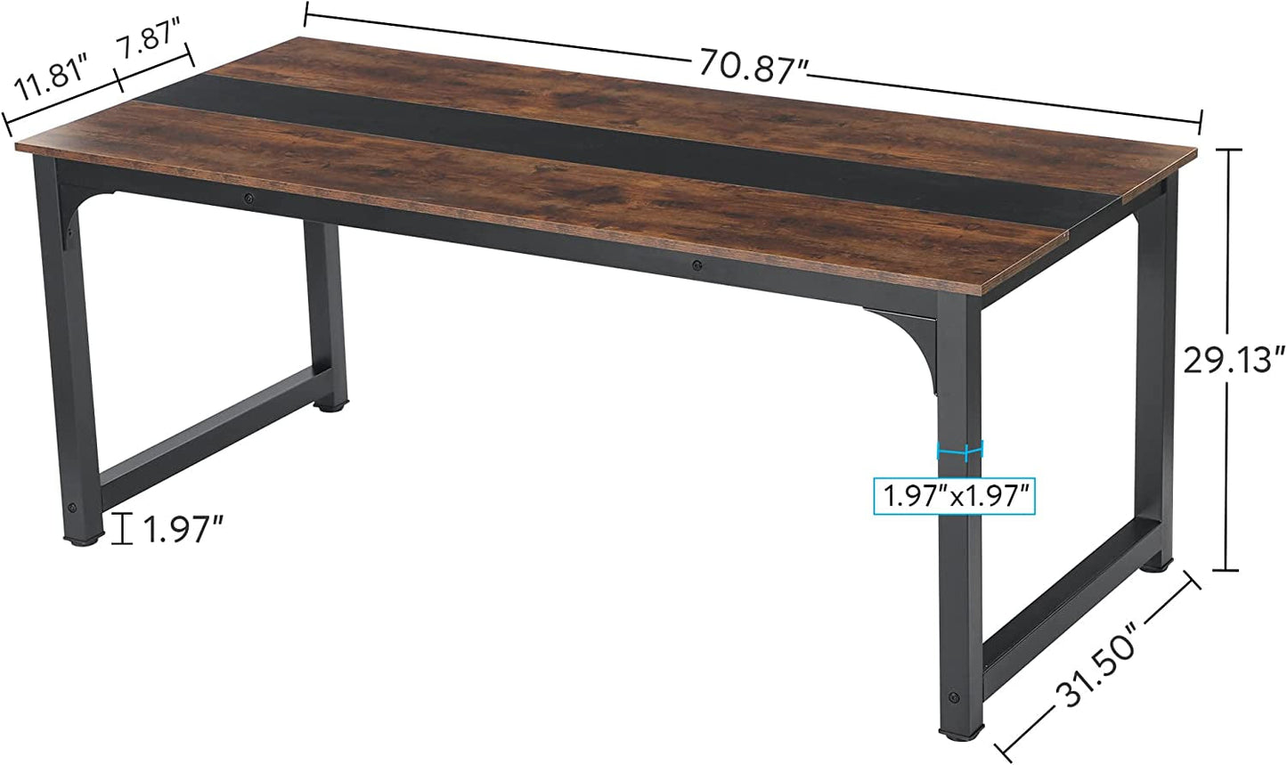 Large Rustic Office Desk with Spacious Leg Room-2