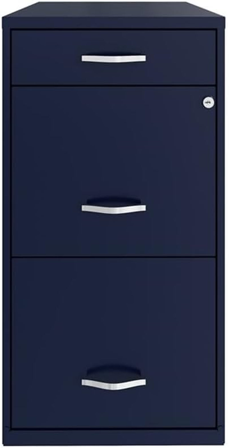 Space Solutions 18In Deep 3 Drawer Metal Organizer File Cabinet Navy, Letter Size, Fully Assembled-3