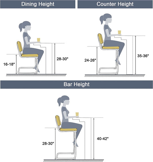 Velvet Upholstered Bar Height Chairs Set of 2, Orange-1