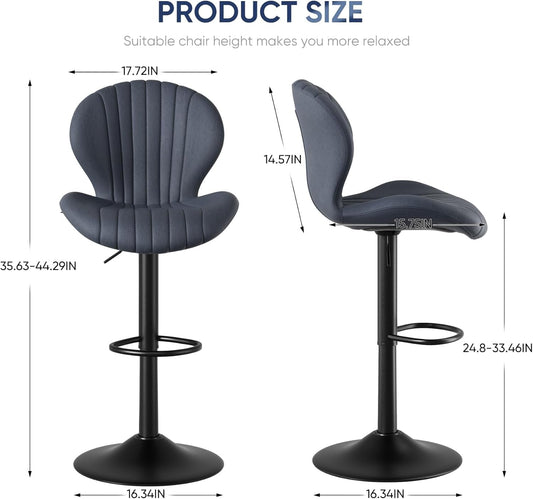 Bar Stools Set of 3 Modern Swivel Bar Chairs, Barstools Counter Height with High Backrest, Easy 3-5 Minute Assembly for Bar, Kitchen, Dining Room Dark Grey-1