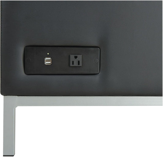 ALEQB8116P 26.38 In. X 26.38 In. X 30.5 In. QUB Series Powered Armless L Sectional - Black-1
