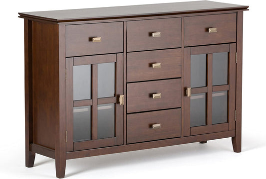 Contemporary Russet Brown Pine Wood Sideboard Buffet-1