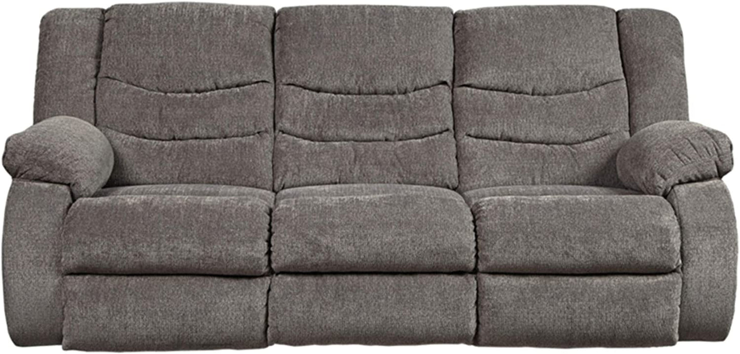 Modern Reclining Sofa with Pull Tab, Gray-1