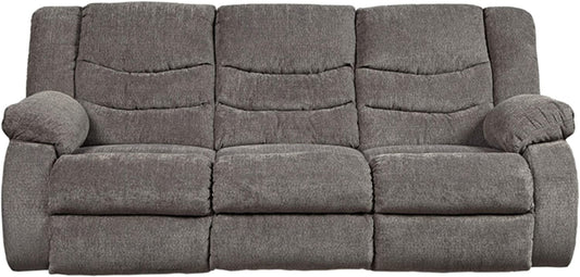 Modern Reclining Sofa with Pull Tab, Gray-1