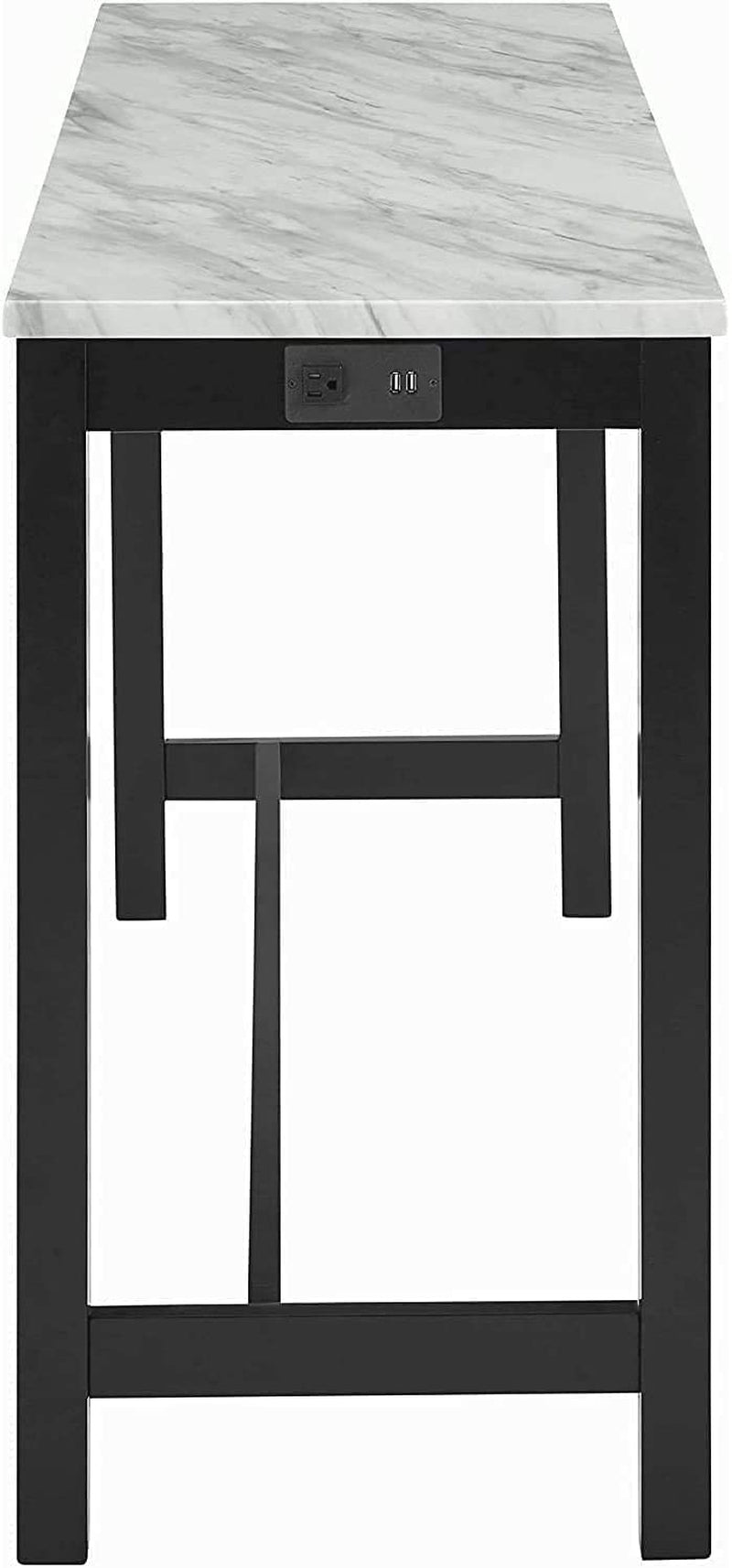 Blue Velvet Bar Table with 3 Stools, Faux Marble-4