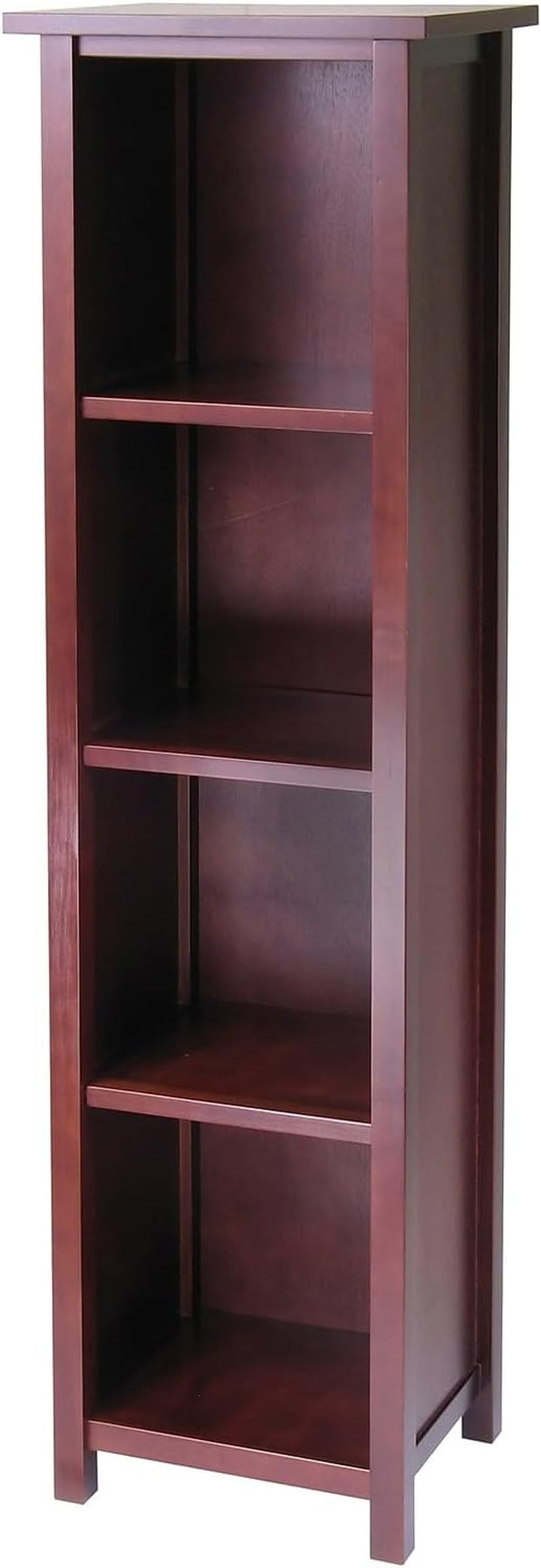 Milan Solid/Composite Wood 5-Tier Tall Storage Shelf or Bookcase, Antique Walnut (94416)-0