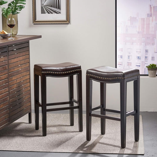 Christopher Knight Home Avondale Backless Bar Stools,12"D X 18.13"W X 30"H, 2-Pcs Set, Brown-1