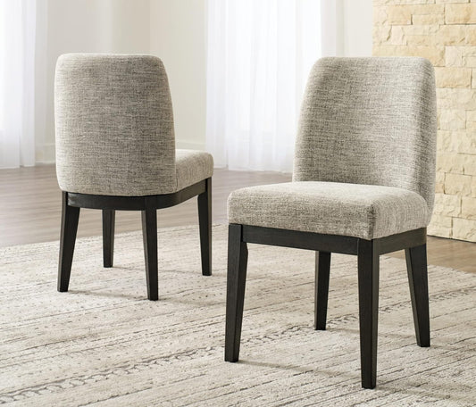 Burkhaus Traditional Upholstered Dining Chair, Set of 2, Dark Brown-1
