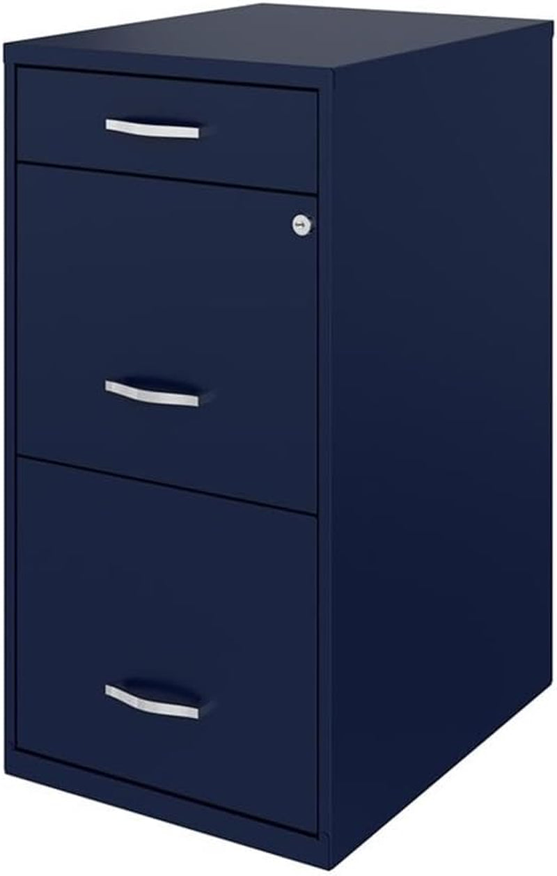 Space Solutions 18In Deep 3 Drawer Metal Organizer File Cabinet Navy, Letter Size, Fully Assembled-4