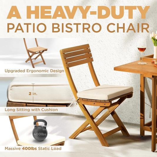 Flower Shelf Table Design Heavy Duty 400Lbs Capacity Patio Bistro Set 3 Piece Outdoor-1